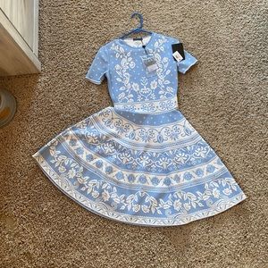 Alexander McQueen white & blue dress with tags